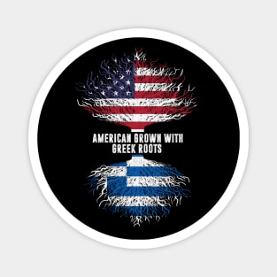 American Grown with Greek Roots USA Flag Magnet